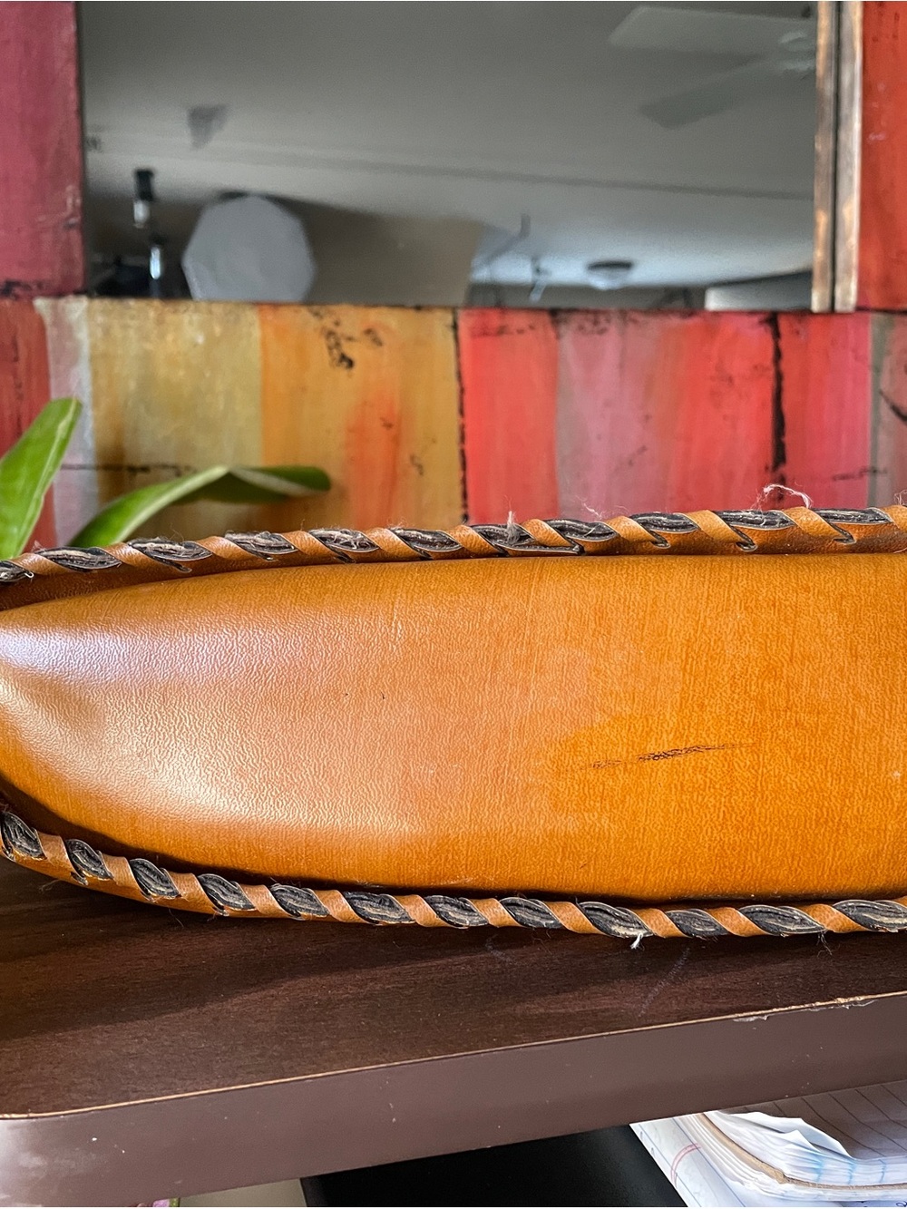 Classic Tan Leather Tote Bag - Bokung Collection - Picture 5 of 16